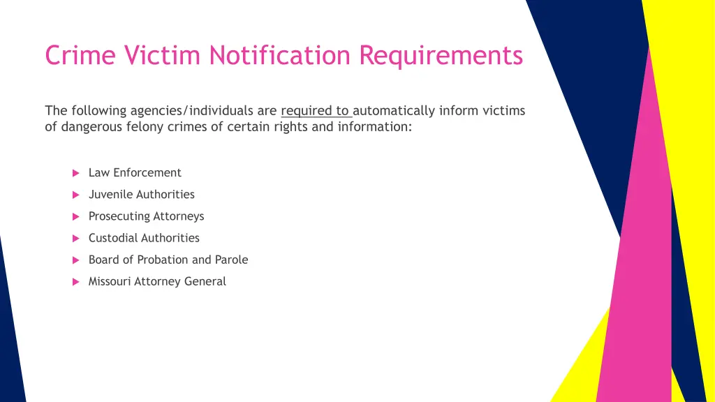 crime victim notification requirements