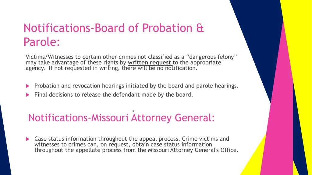 notifications board of probation parole