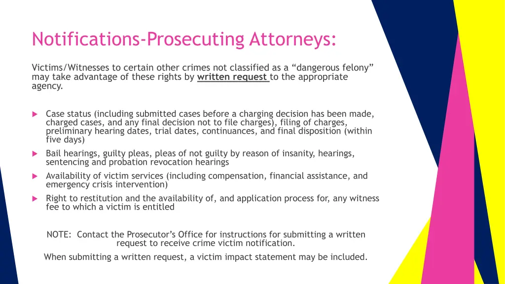 notifications prosecuting attorneys