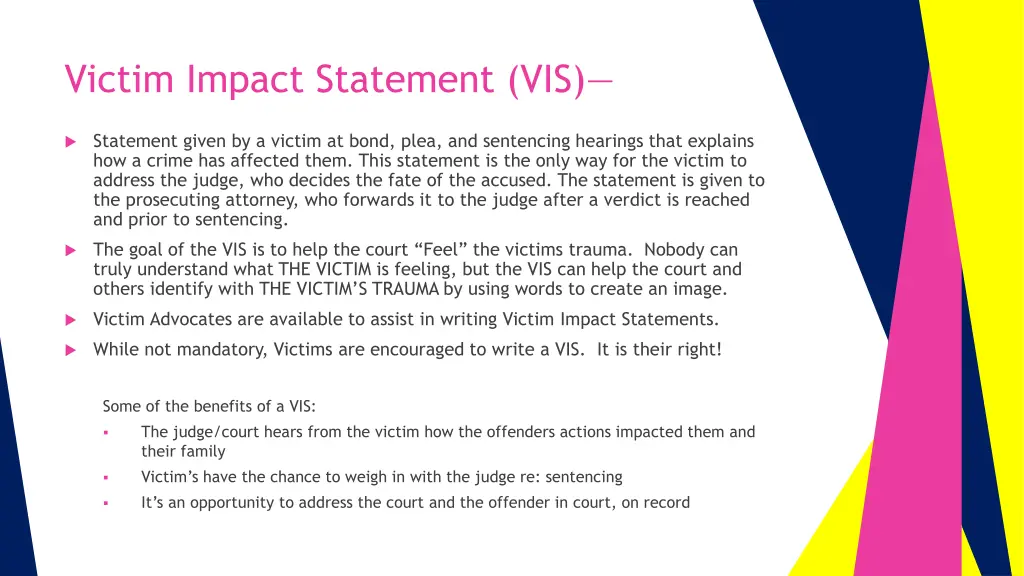 victim impact statement vis