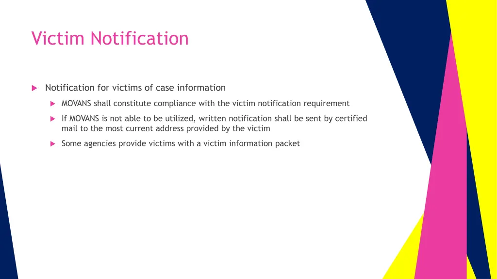 victim notification