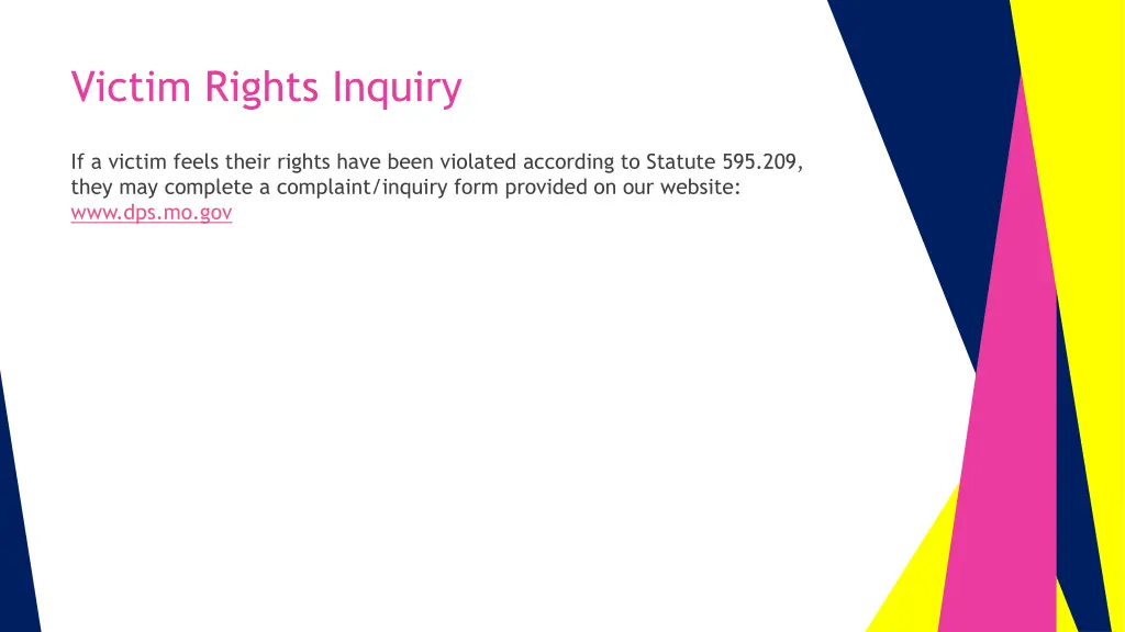 victim rights inquiry