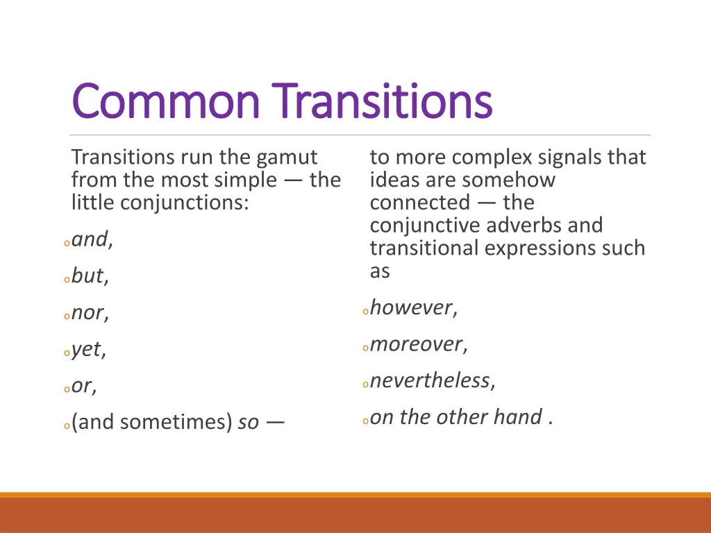 common transitions common transitions