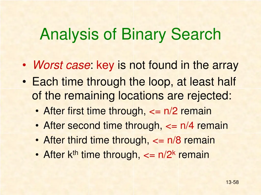 analysis of binary search 1