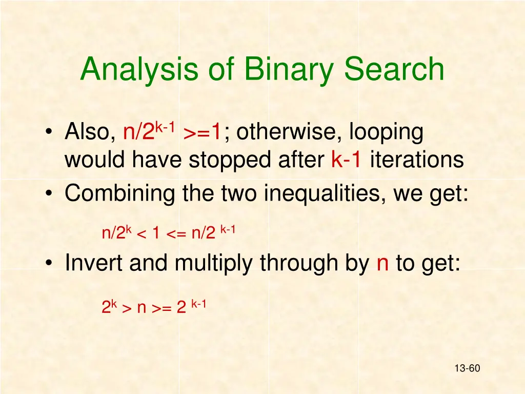 analysis of binary search 3