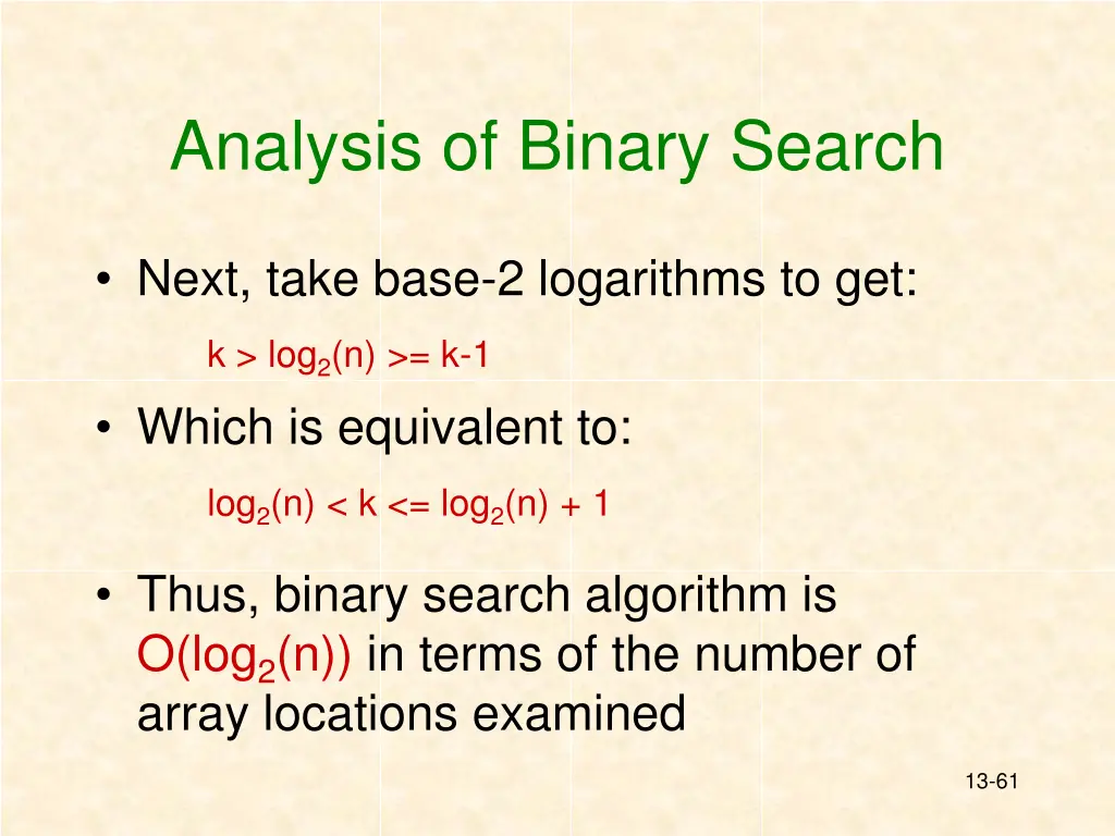 analysis of binary search 4