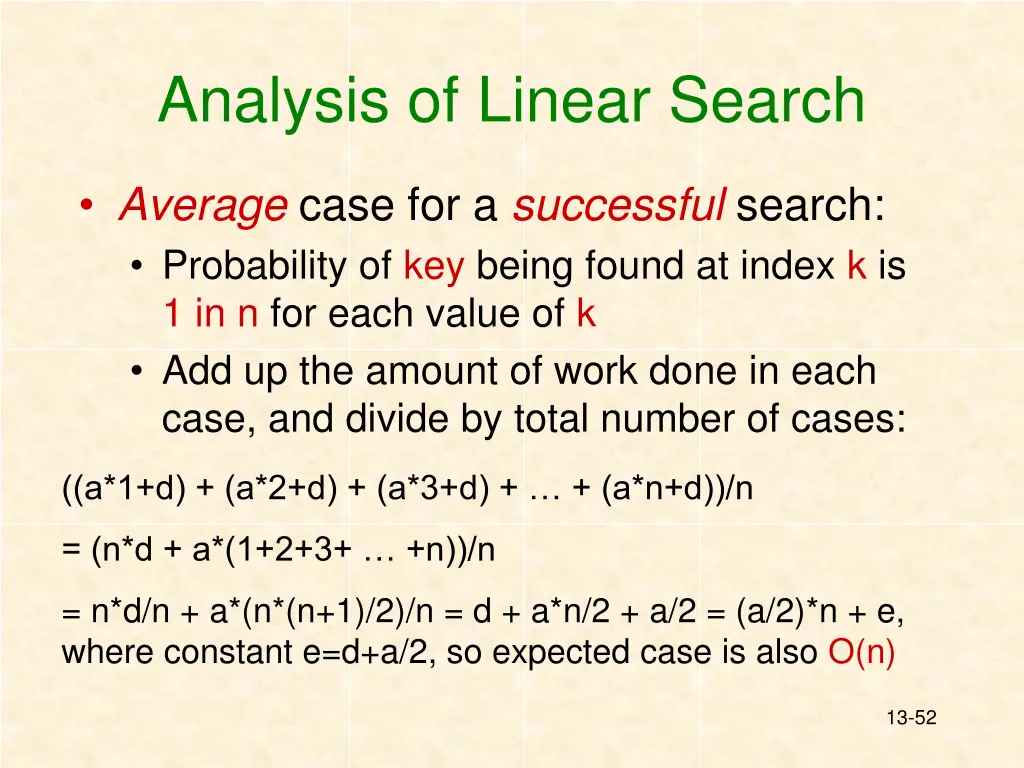 analysis of linear search 2