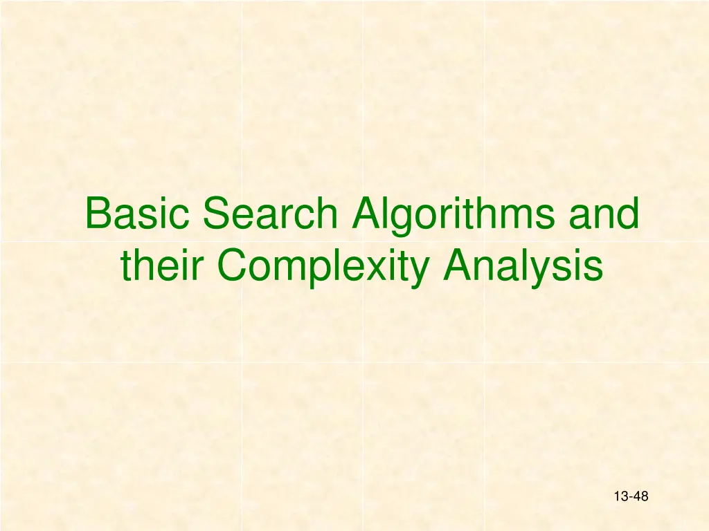 basic search algorithms and their complexity