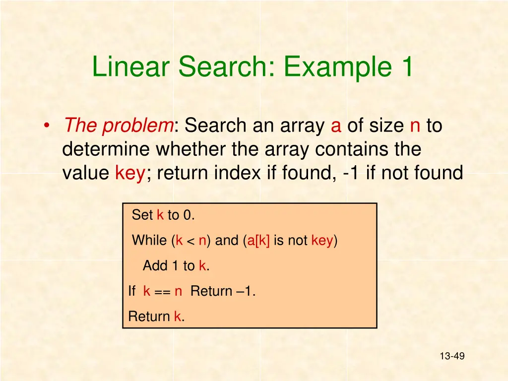 linear search example 1