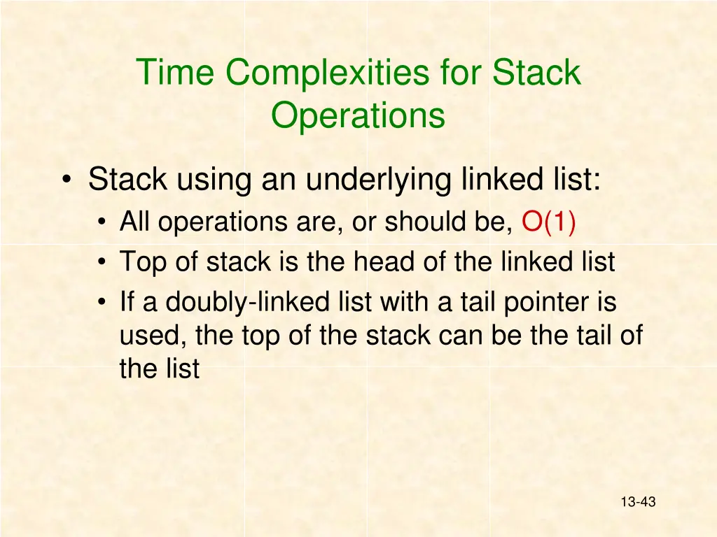 time complexities for stack operations 1