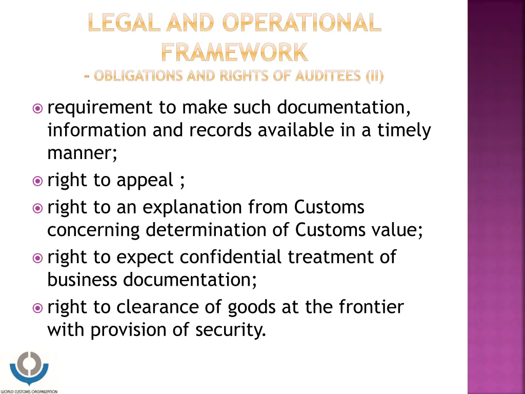 legal and operational framework obligations 1