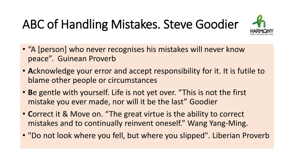 abc of handling mistakes steve goodier