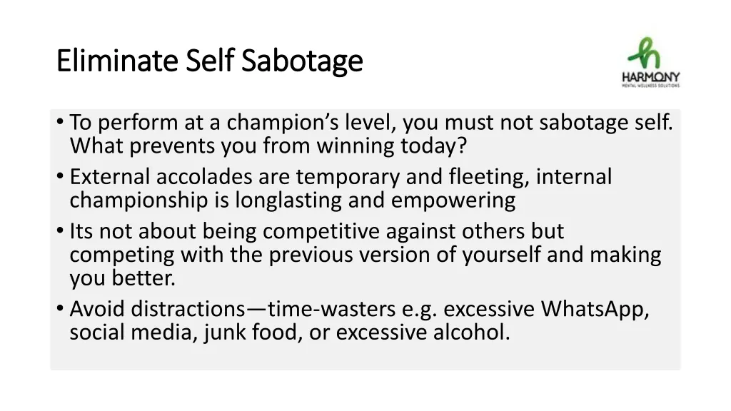 eliminate self sabotage eliminate self sabotage