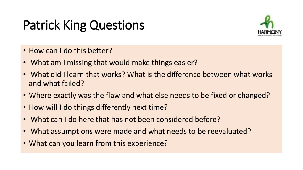 patrick king questions patrick king questions