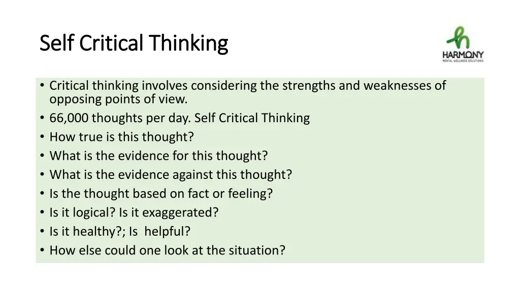 self critical thinking self critical thinking