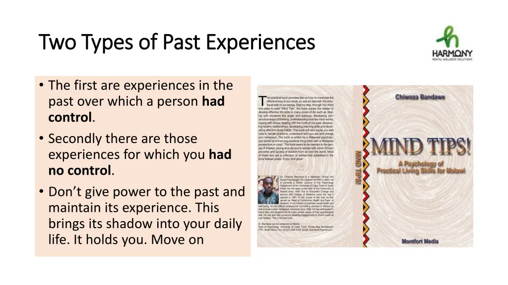 two types of past experiences two types of past