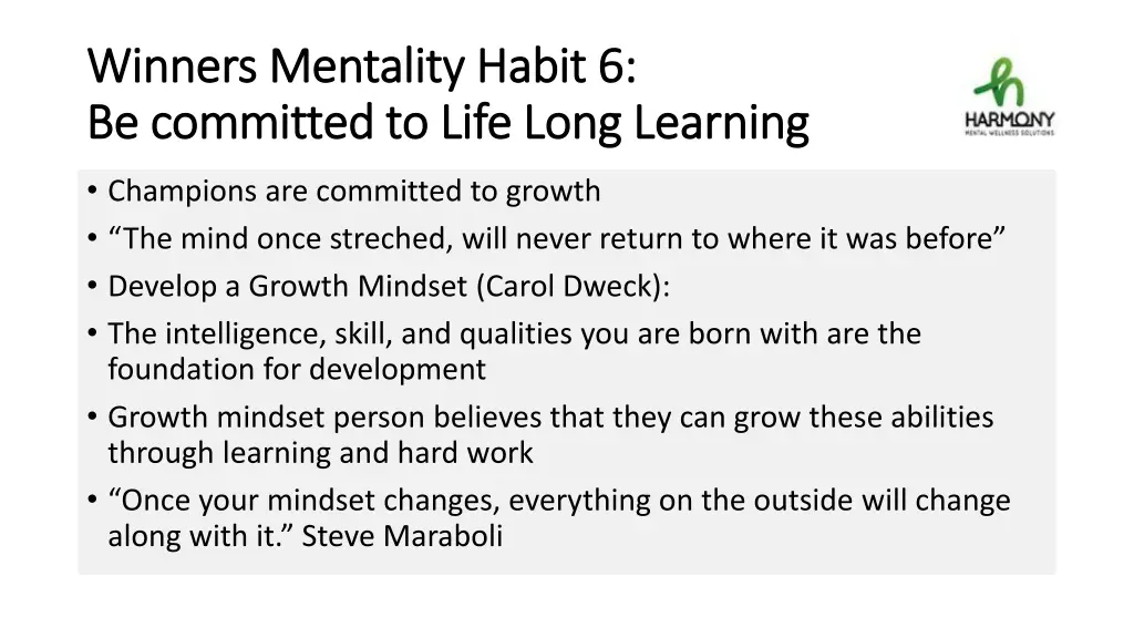 winners mentality habit 6 winners mentality habit