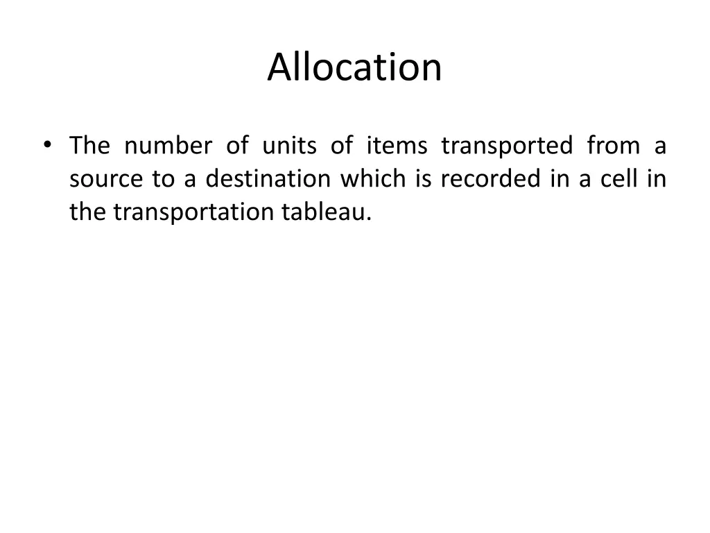 allocation