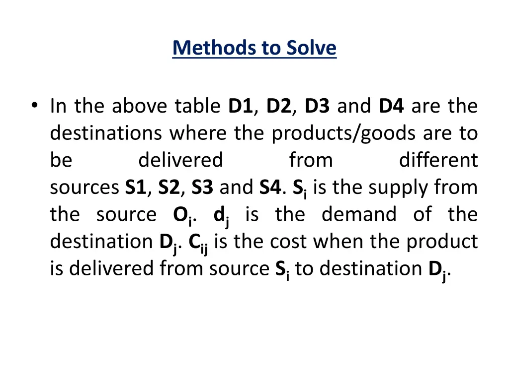 methods to solve 1