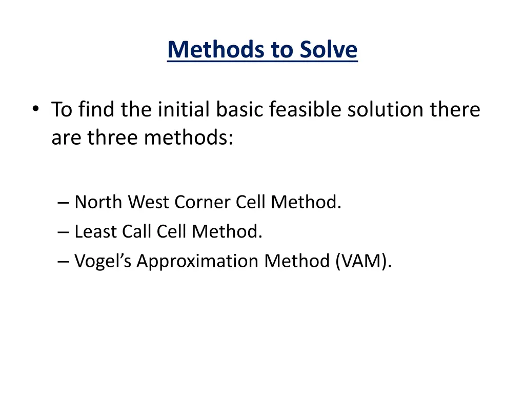 methods to solve