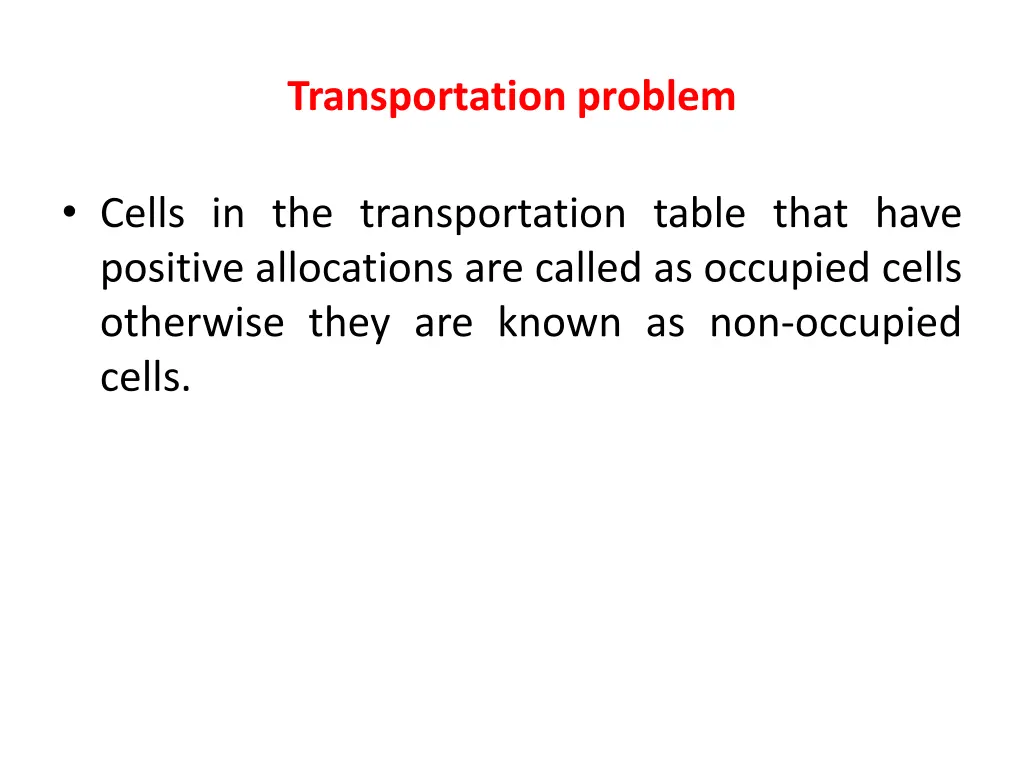 transportation problem 1