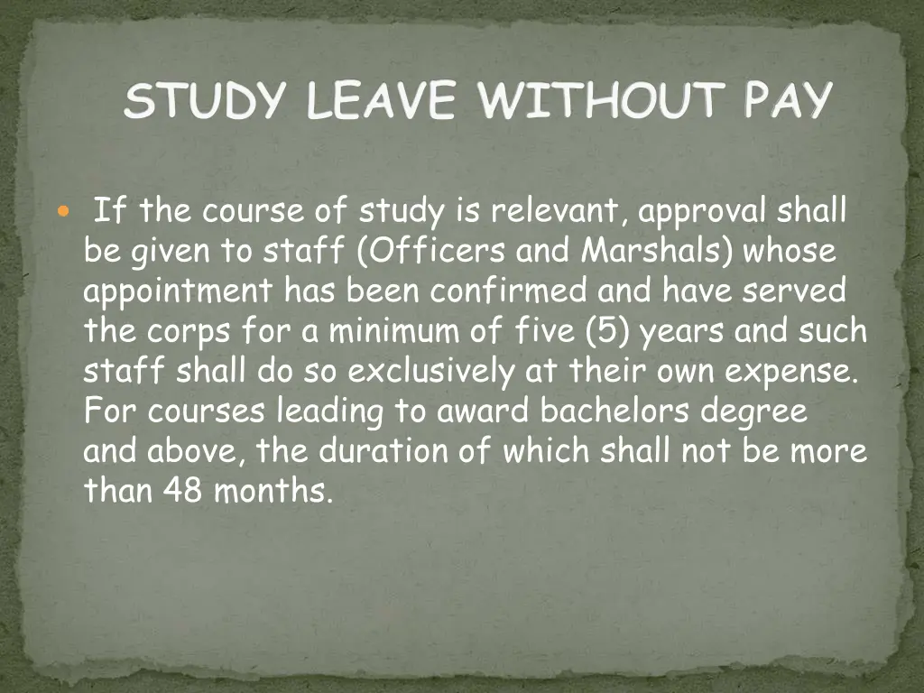 study leave without pay