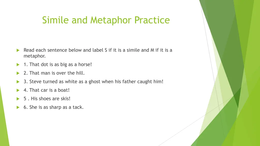 simile and metaphor practice