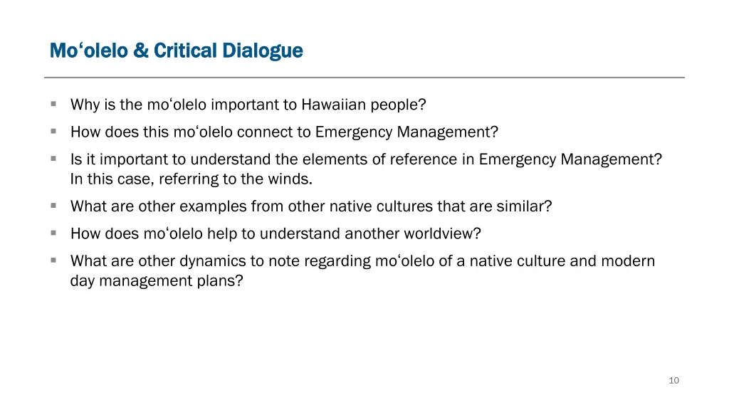 mo mo olelo olelo critical dialogue critical