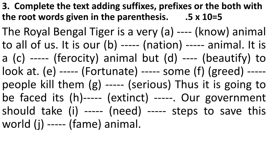 3 complete the text adding suffixes prefixes