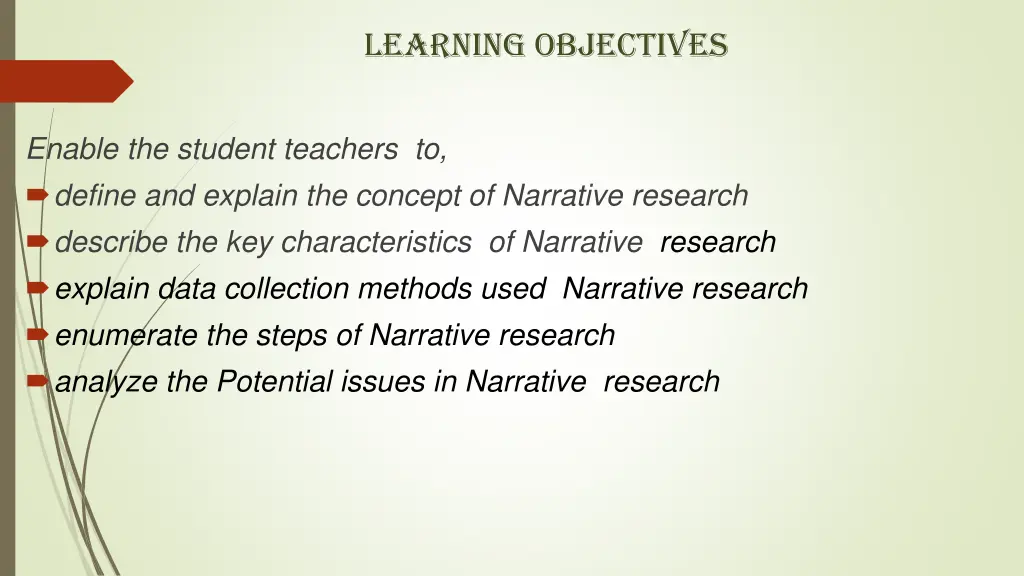 learning objectives