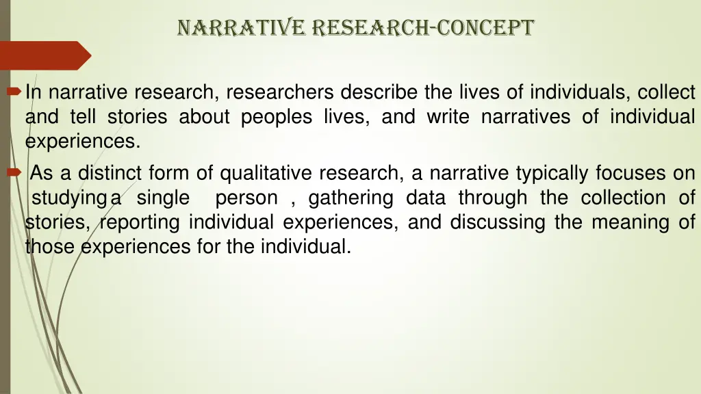 narrative research concept