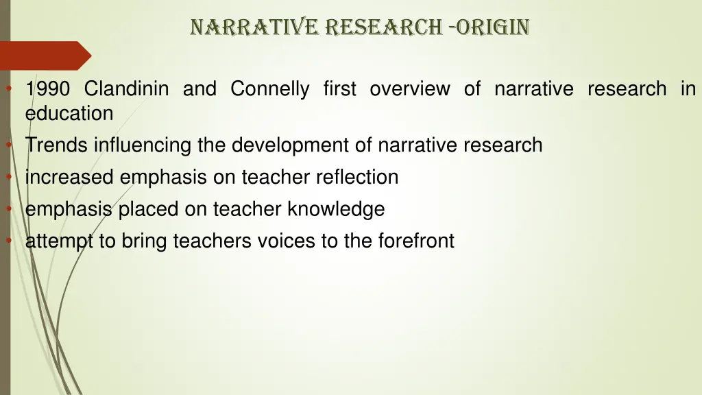 narrative research origin