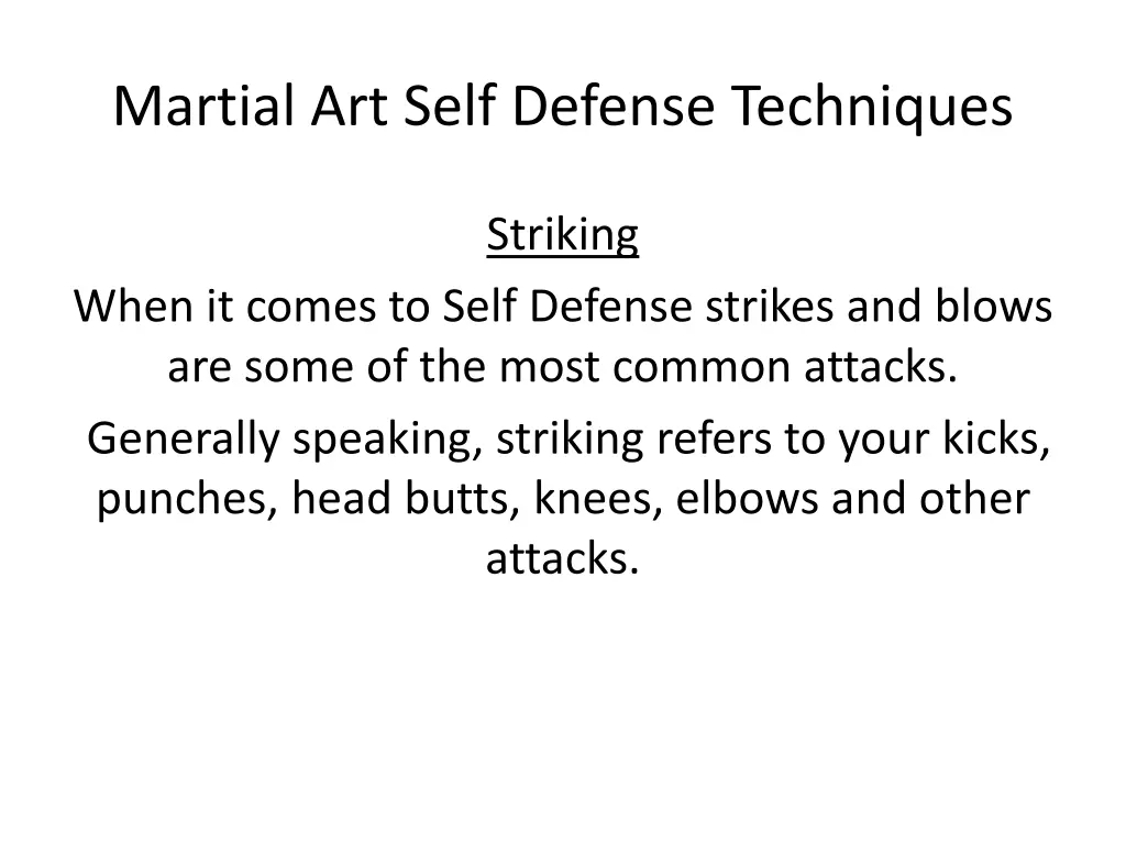 martial art self defense techniques