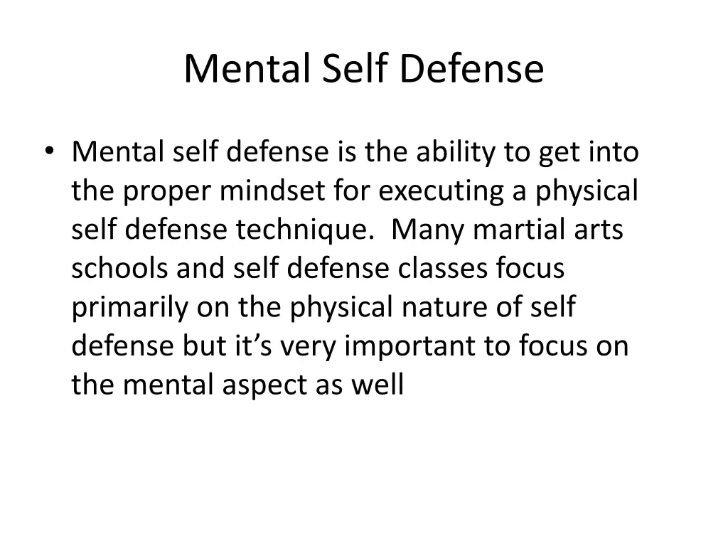 mental self defense