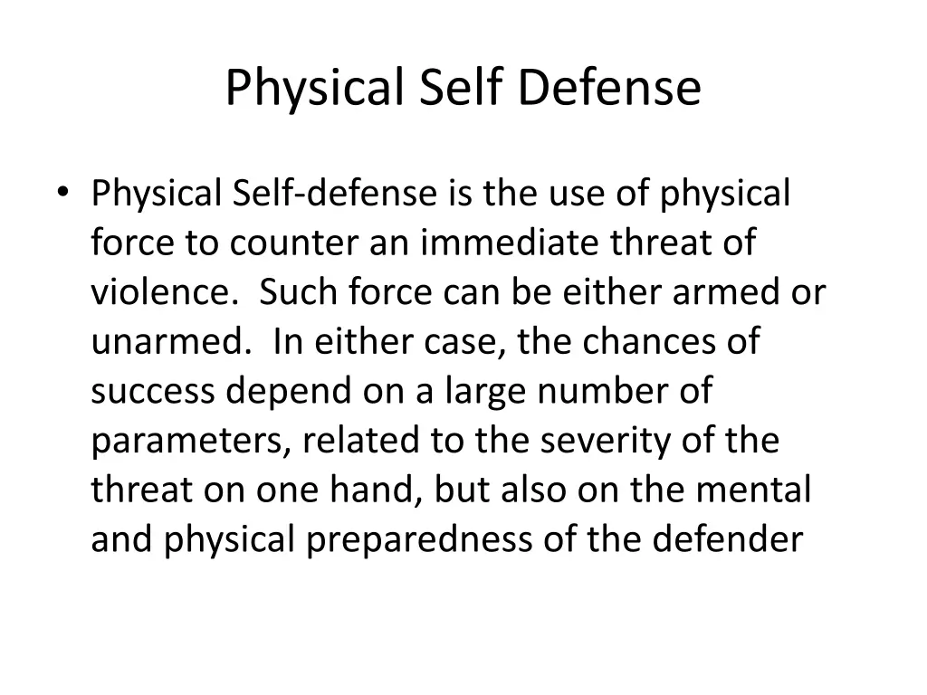 physical self defense