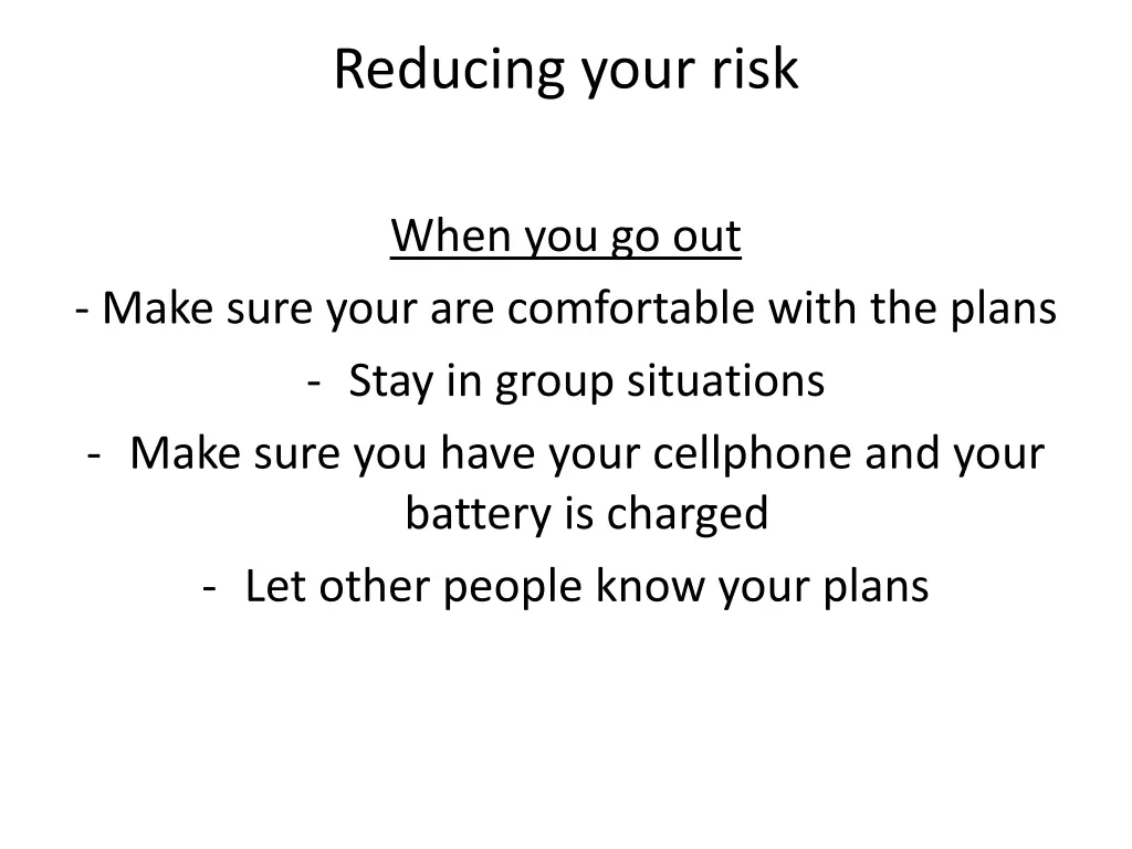 reducing your risk