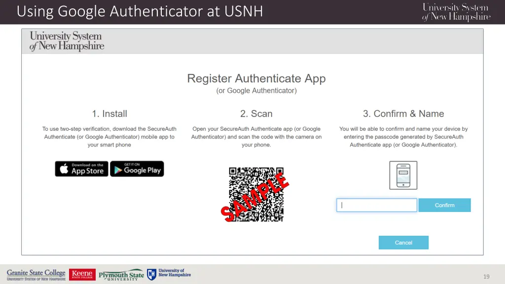 using google authenticator at usnh 2