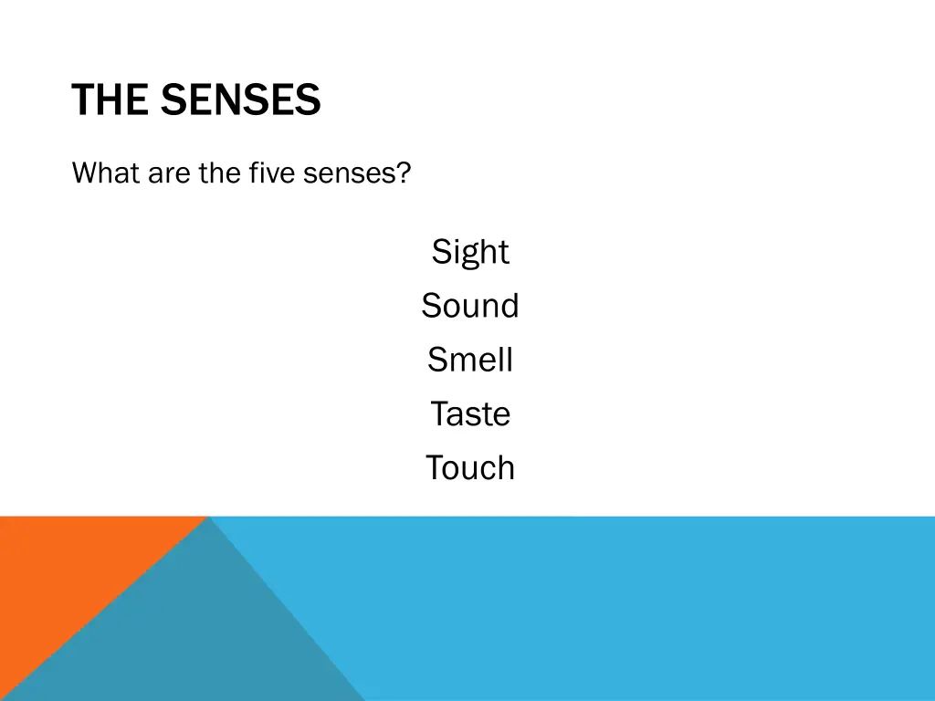 the senses