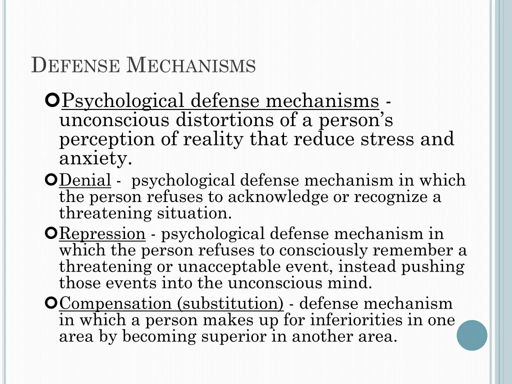 d efense m echanisms