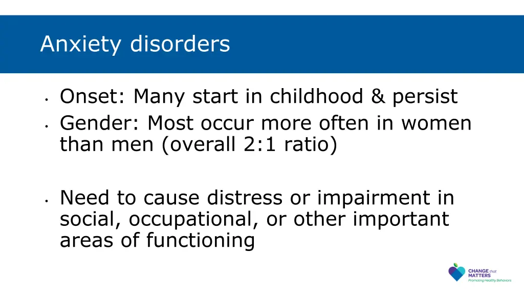 anxiety disorders