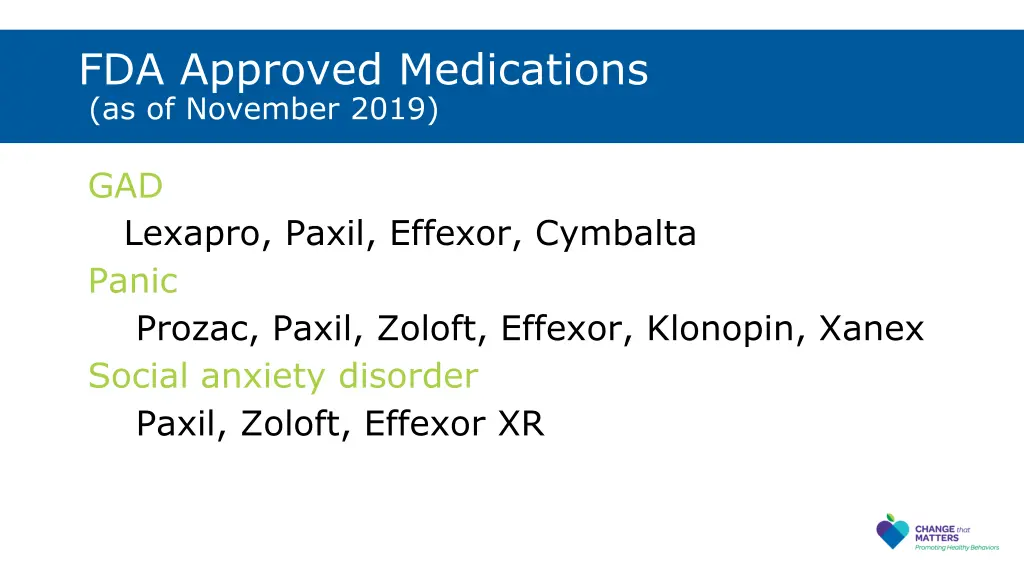 fda approved medications as of november 2019