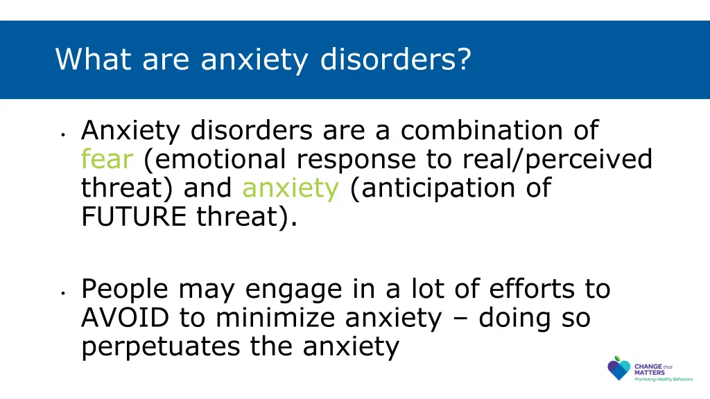 what are anxiety disorders