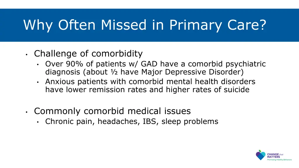 why often missed in primary care 1