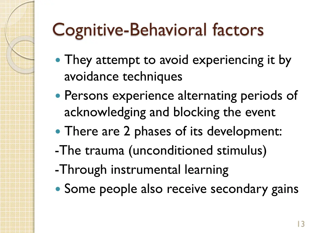 cognitive behavioral factors