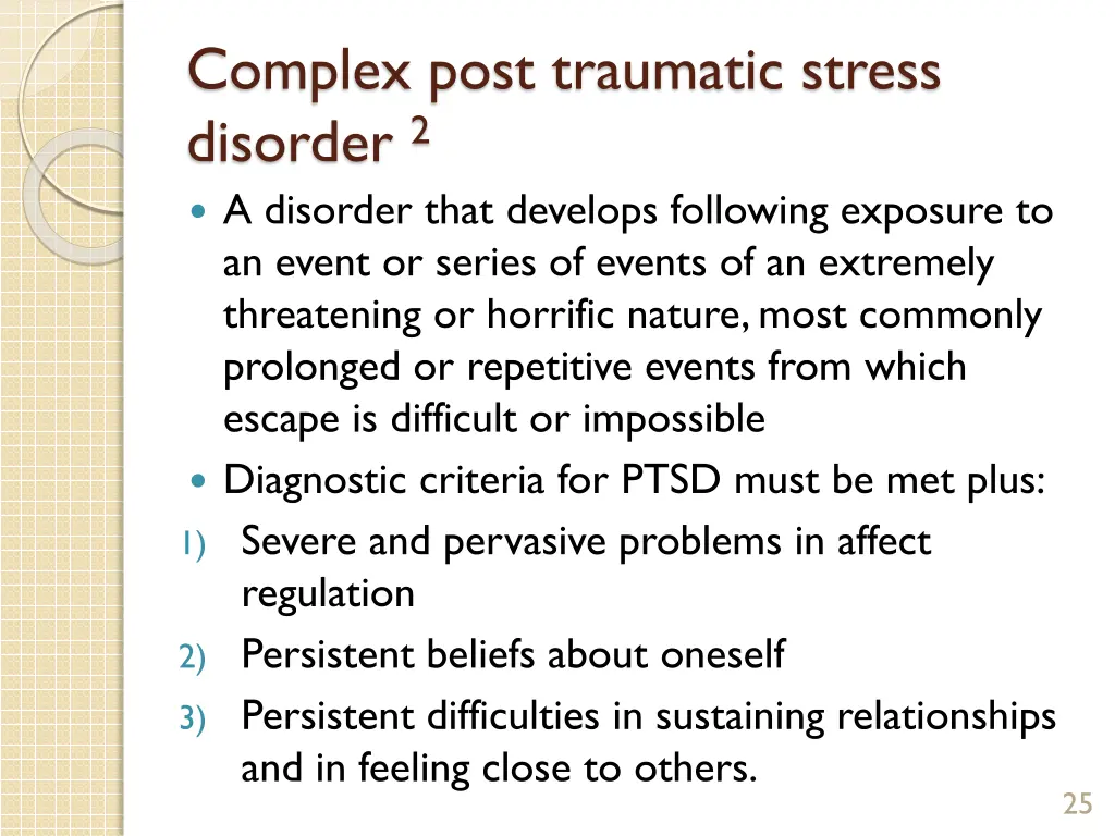 complex post traumatic stress disorder