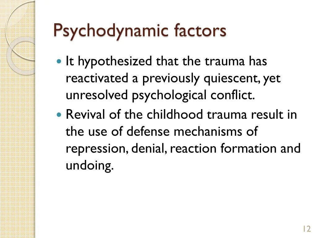 psychodynamic factors