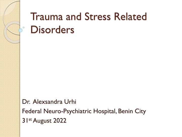 trauma and stress related disorders