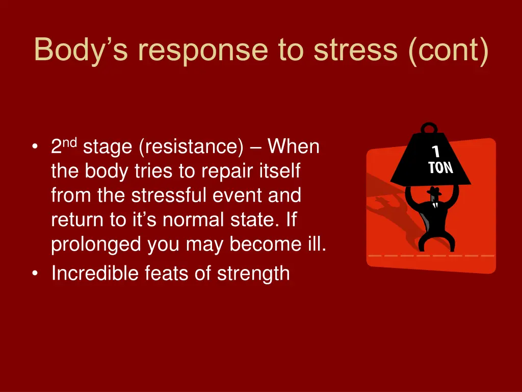 body s response to stress cont 1