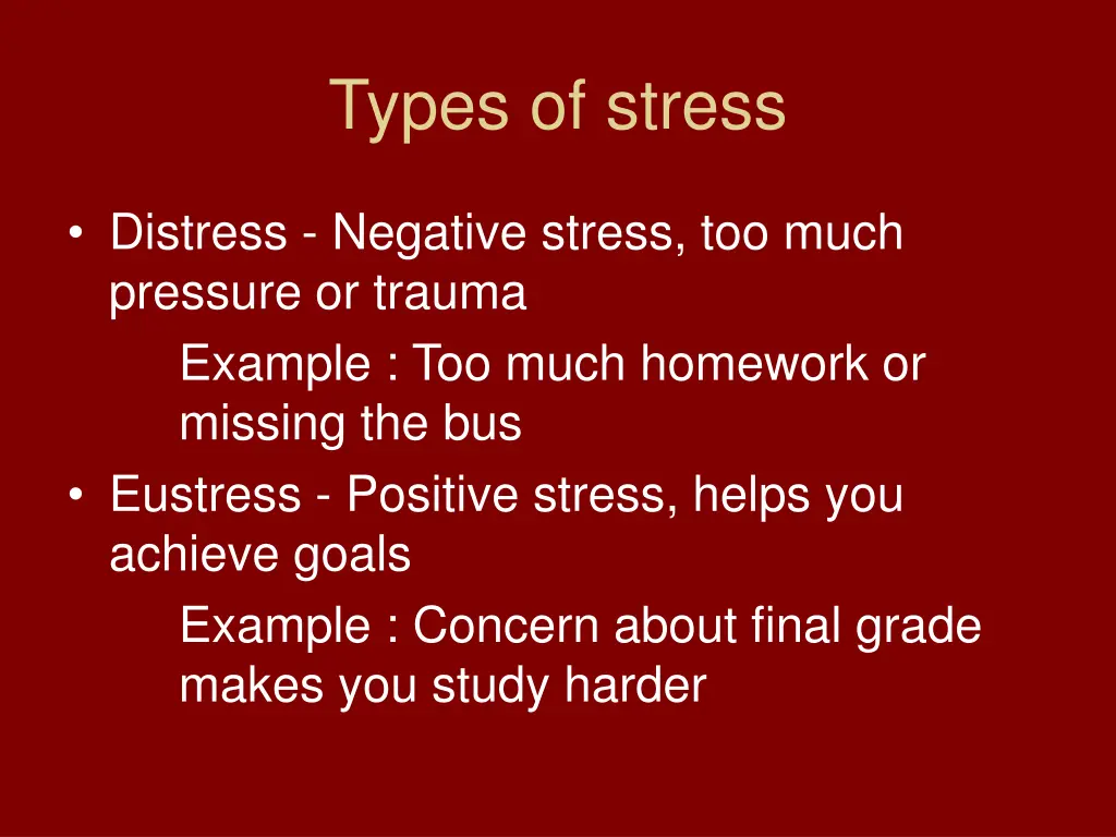 types of stress