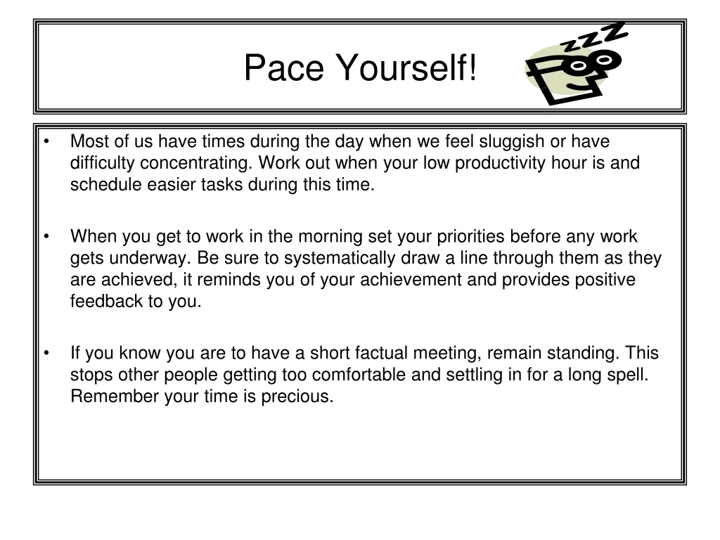 pace yourself